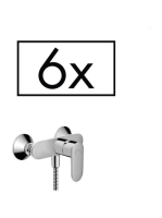 Hansgrohe Vernis Blend egykaros zuhanycsaptelep falsíkon kívüli szereléshez, projekt csomag (6db) króm 71647000