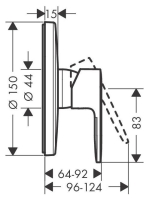 Hansgrohe Vernis Blend egykaros zuhanycsaptelep falsík alatti szereléshez króm 71667000