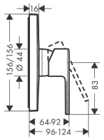 Hansgrohe Vernis Shape egykaros zuhanycsaptelep falsík alatti szereléshez matt fekete 71668670