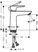 Hansgrohe Talis E 110 mosdócsaptelep lefolyógarnitúra nélkül, matt fekete 71712670
