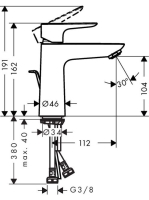 Hansgrohe Talis E 110 szálcsiszolt bronz mosdócsaptelep CoolStart, automata lefolyógarnitúrával 71713140