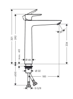 Hansgrohe Talis E 240 polírozott arany magasított mosdócsaptelep 71717990