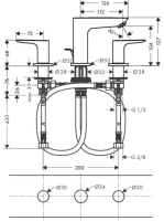 Hansgrohe Talis E króm 3-lyukú mosdócsaptelep automata lefolyógarnitúrával 71733000