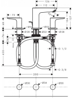 Hansgrohe Talis E szálcsiszolt bronz 3-lyukú mosdócsaptelep automata lefolyógarnitúrával 71733140