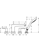 Hansgrohe Talis E 4-lyukú szálcsiszolt bronz kádcsaptelep 71748140