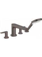 Hansgrohe Talis E 4-lyukú szálcsiszolt fekete/króm kádcsaptelep 71748340