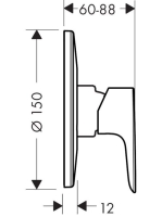 Hansgrohe Talis E Falsík alatti egykaros zuhanycsaptelep 71766000