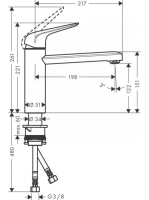 Hansgrohe Focus M42 konyhai csaptelep, króm 71806000