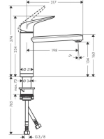 Hansgrohe Focus M42 konyhai csaptelep 160, ablak előtti szereléshez, króm 71807000