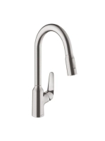 Hansgrohe Focus M42 konyhai csaptelep, kihúzható zuhanyfejjel, rozsdamentes acél hatású 71820800