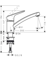 Hansgrohe Logis M31 mosogató csaptelep, króm 71830000