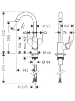 Hansgrohe Logis M31 egykaros konyhai csaptelep 260, króm 71861000
