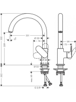 Hansgrohe Vernis Blend M35 Egykaros konyhai csaptelep 260, elforgatható kifolyóval króm 71870000