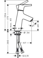 Hansgrohe Talis S 80 mosdócsaptelep automata lefolyórarnitúrával 72010000