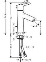 Hansgrohe Talis S 100 mosdócsaptelep automata lefolyórarnitúrával 72020000