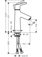 Hansgrohe Talis S 100 mosdócsaptelep lefolyógarnitúra nélkül 72021000