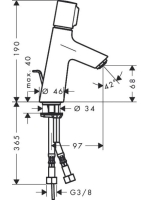 Hansgrohe Talis Select S 80 mosdócsaptelep automata lefolyórarnitúrával 72040000