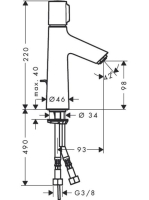 Hansgrohe Talis Select S 100 mosdócsaptelep automata lefolyórarnitúrával 72042000