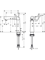 Hansgrohe Talis S 140 mosdócsaptelep automata lefolyógarnitúrával, króm 72113000