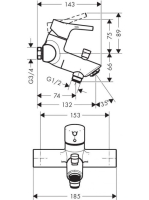 Hansgrohe Talis S fali kádcsaptelep, króm 72401000
