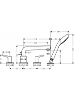 Hansgrohe Talis S 4-lyukú kádcsaptelep biztonsági kombinációval 72419000