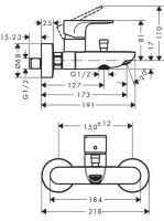 Hansgrohe Rebris S Egykaros falsíkon kívüli kádcsaptelep, króm 72440000