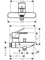 Hansgrohe Rebris E Egykaros falsíkon kívüli kádcsaptelep, króm 72452000