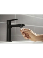 Hansgrohe Rebris E Hidegindítású egykaros mosdócsaptelep 110, automata lefolyógarnitúrával, matt fekete 72559670