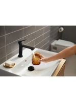 Hansgrohe Rebris E Hidegindítású egykaros mosdócsaptelep 110, lefolyógarnitúra nélkül, matt fekete 72560670