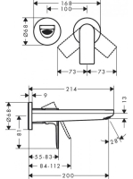 Hansgrohe Rebris E fali mosdócsaptelep 20 cm-es kifolyóval 72568000