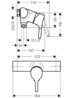 Hansgrohe Talis S Falsíkon kívüli zuhanycsaptelep, króm 72601000