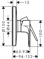 Hansgrohe Rebris S Rejtett egykaros zuhanycsaptelep iBoxhoz 72667000