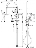 Hansgrohe Talis M54 matt fekete konyhai csaptelep 210, 72802670