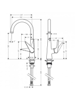 Hansgrohe Talis M51 mosogató csaptelep elforgatható kifolyóval, króm 72810000