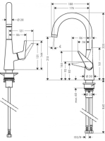 Hansgrohe Talis M51 króm konyhai csaptelep 220 72814000