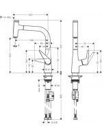 Hansgrohe Talis Select M51 rozsdamentes acél hatású konyhai csaptelep, kihúzható kifolyóval 72822800