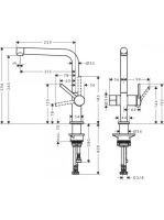 Hansgrohe Talis M54 konyhai csaptelep 270 elzárószeleppel, 1jet, rozsdamentes acél 72827800