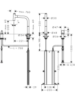 Hansgrohe Metris Select M71 2-lyukú króm konyhai csaptelep, kihúzható kifolyóval 73804000