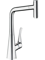 Hansgrohe Metris Select M71 konyhai csaptelep 320 EcoSmart, sBox-szal és kihúzható kifolyóval króm 73807000