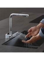Hansgrohe Aquno Select M81 króm konyhai csaptelep, kihúzható kifolyóval 73830000
