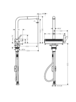 Hansgrohe Aquno Select M81 konyhai csaptelep 250, kihúzható kifolyóval, 2jet, matt fekete 73836670