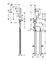 Hansgrohe Talis Select M51 2-lyukú rozsdamentes acél hatású konyhai csaptelep 220 73852800