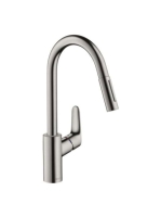 Hansgrohe Focus M41 konyhai csaptelep, kihúzható zuhanyfejjel, sBox, rozsamentes acél 73880800