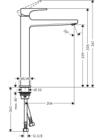 Hansgrohe Metropol 260 csaptelep króm loop fogantyúval, push-open lefolyóval, mosdótálakhoz 74512000