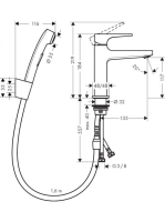 Hansgrohe Metropol mosdócsaptelep loop fogantyúval, bidéfunkcióval króm 74522000