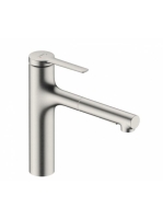 Hansgrohe Zesis M33 konyhai csaptelep 2 jet kihúzható kifolyóval, rozsdamentes acél hatású 74801800