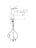 Hansgrohe Zesis M33 konyhai csaptelep 2 jet kihúzható kifolyóval, rozsdamentes acél hatású 74801800