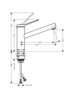 Hansgrohe Zesis M33 Egykaros konyhai csaptelep 140, rozsdamentes acél hatású 74802800