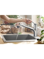 Hansgrohe Zesis M33 konyhai csaptelep 140, kihúzható fejjel és sBox light, króm 74803000