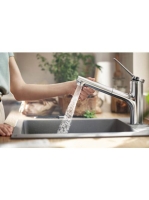 Hansgrohe Zesis M33 konyhai csaptelep 140, kihúzható fejjel és sBox light, króm 74803000